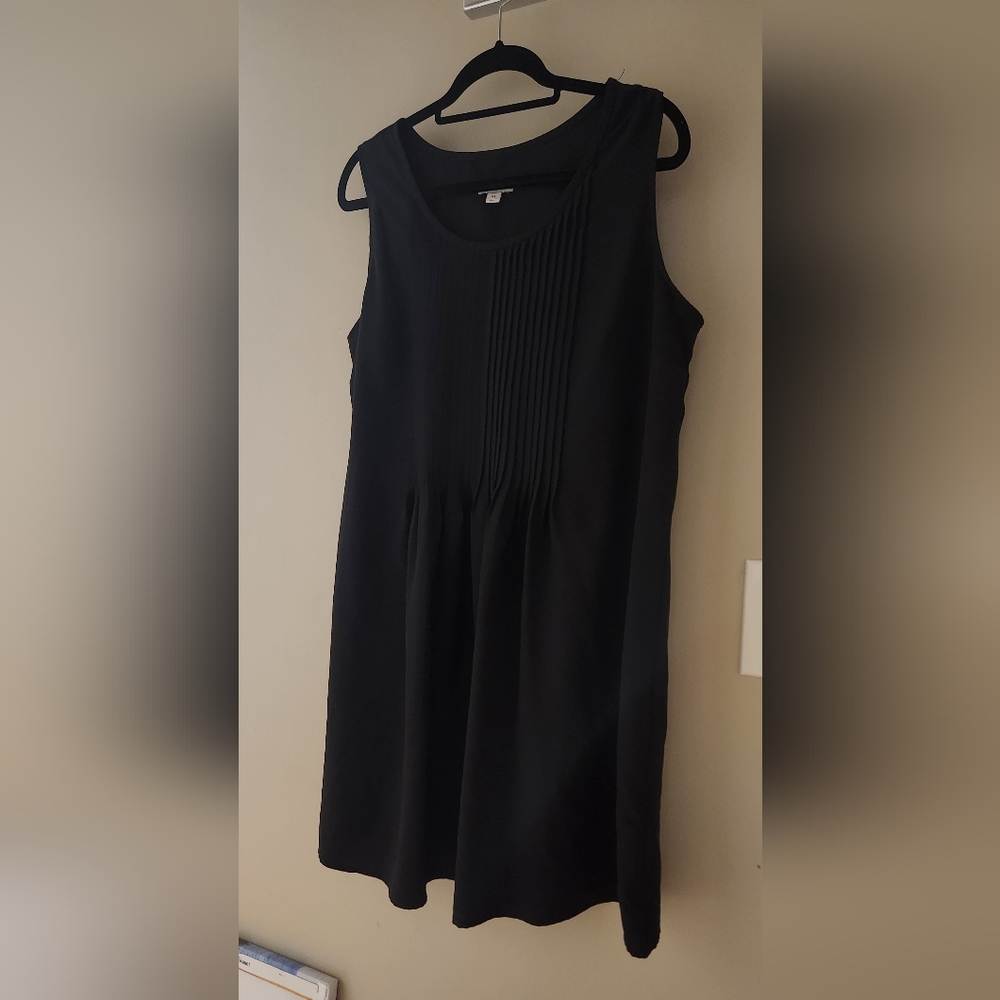 Black Merona Fit and Flare Midi Dress